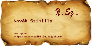 Novák Szibilla névjegykártya