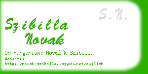 szibilla novak business card